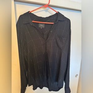 Rails Black Plaid Blouse
